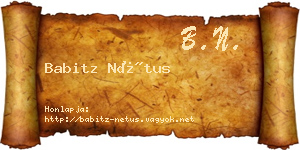 Babitz Nétus névjegykártya